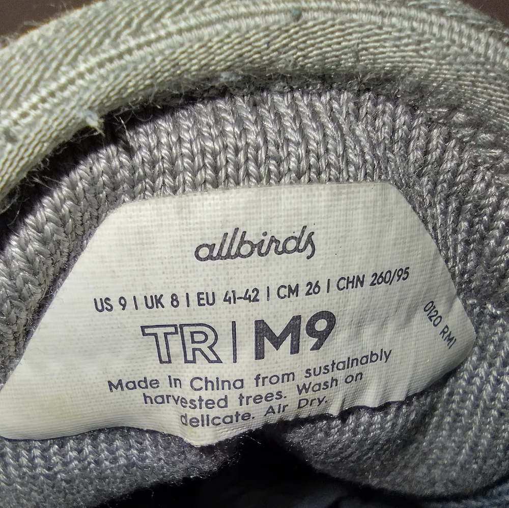 Allbirds Men's Tree Runners Knit Lace-Up Everyday Comfort Casual Sneakers Grey